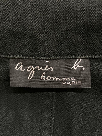 【中古品】【メンズ】 AGNES B HOMME アニエスベーオム COTTON DOUBLE JACKET コットン ダブル ジャケット アウター 141-250819-jt-07-min サイズ：50 カラー：ブラック 万代Net店