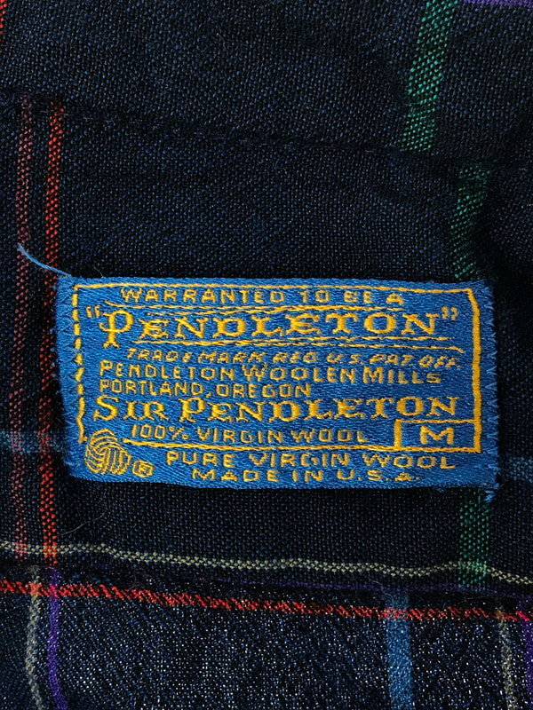 【中古品】【メンズ】 SIR PENDLETON サー ペンドルトン 70's WOOL CHECK LS SHIRT 70年代 ウール 長袖 チェック シャツ トップス ヴィンテージ 146-260820-rt-24-tag カラー：ブルー系 万代Net店