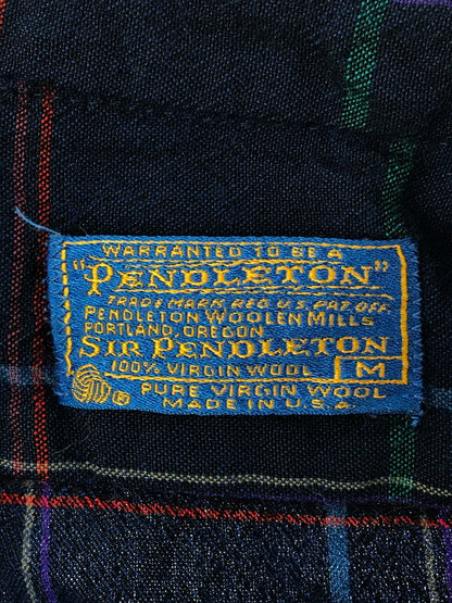 【中古品】【メンズ】 SIR PENDLETON サー ペンドルトン 70's WOOL CHECK LS SHIRT 70年代 ウール 長袖 チェック シャツ トップス ヴィンテージ 146-260820-rt-24-tag カラー：ブルー系 万代Net店
