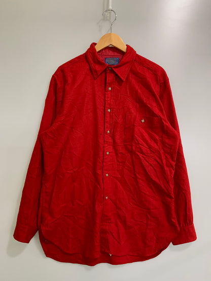 【現状渡し品】【メンズ】 PENDLETON ペンドルトン 70's WOOL L/S SHIRT 70年代 ウール ロングスリーブシャツ 長袖シャツ トップス 146-250828-yn-20-min サイズ：L カラー：レッド 万代Net店