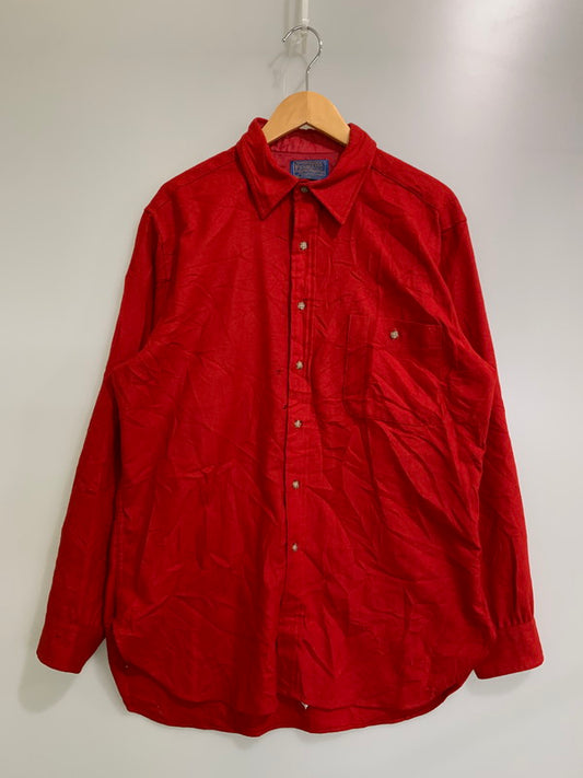 【現状渡し品】【メンズ】 PENDLETON ペンドルトン 70's WOOL L/S SHIRT 70年代 ウール ロングスリーブシャツ 長袖シャツ トップス 146-250828-yn-20-min サイズ：L カラー：レッド 万代Net店