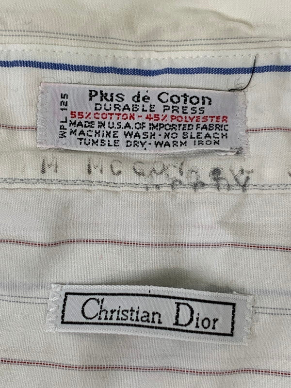 【現状渡し品】【メンズ】 Christian Dior クリスチャンディオール 90's STRIPE L/S SHIRT 90年代 ストライプ ロングスリーブ シャツ 長袖シャツ トップス 146-250828-yn-23-min カラー：ホワイト 万代Net店