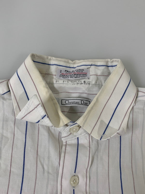 【現状渡し品】【メンズ】 Christian Dior クリスチャンディオール 90's STRIPE L/S SHIRT 90年代 ストライプ ロングスリーブ シャツ 長袖シャツ トップス 146-250828-yn-23-min カラー：ホワイト 万代Net店