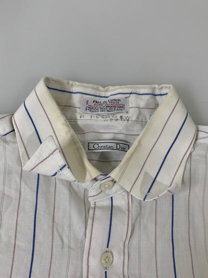 【現状渡し品】【メンズ】 Christian Dior クリスチャンディオール 90's STRIPE L/S SHIRT 90年代 ストライプ ロングスリーブ シャツ 長袖シャツ トップス 146-250828-yn-23-min カラー：ホワイト 万代Net店