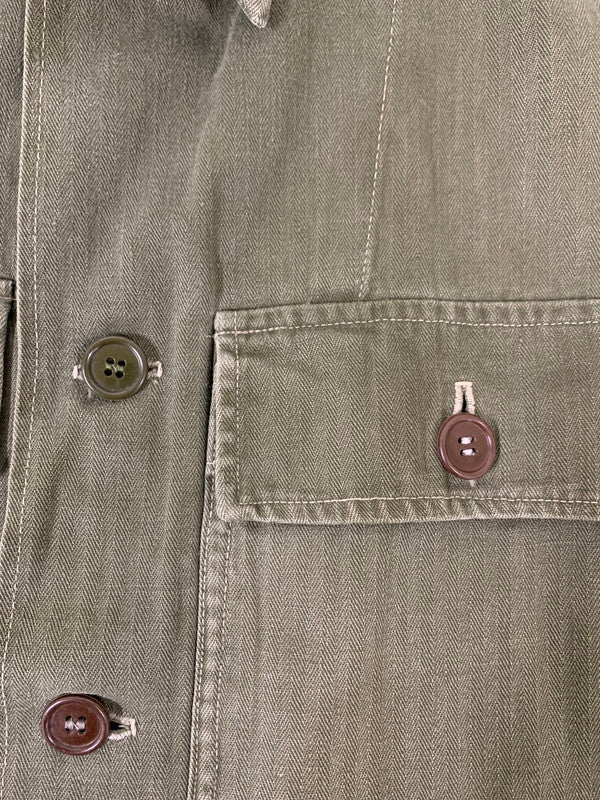 【中古品】【メンズ】 オランダ軍 M43 HERRINGBONE JACKET ヘリンボーン ジャケット アウター 146-250828-yn-22-min カラー：オリーブグリーン 万代Net店