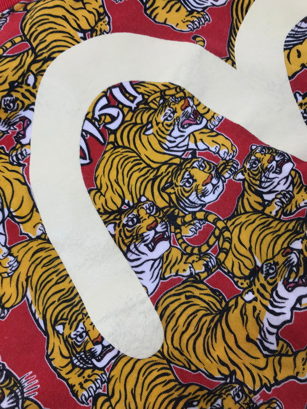 【中古品】【メンズ】 EVISU エヴィス S/S TEE 百虎 カモメ 総柄 Tシャツ 半袖Tシャツ 145-260509-na-04-tag サイズ：34 カラー：レッド系 万代Net店