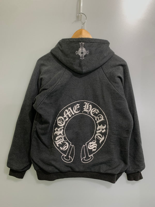 【中古品】【メンズ】 CHROME HEARTS クロムハーツ 90's OLD HORSESHOE PULLOVER HOODIE オールド ホースシュー プルオーバーフーディー パーカー トップス 190-250821-yn-01-min サイズ：M カラー：ダークグレー 万代Net店