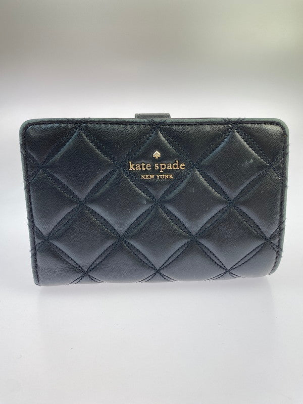 【中古品】【メンズ/レディース】 Kate Spade ケイトスペード KG424 V9M MEDIUM COMPARTMENT BIFOLD WALLET 財布 200-250821-ks-15-min カラー：ブラック 万代Net店