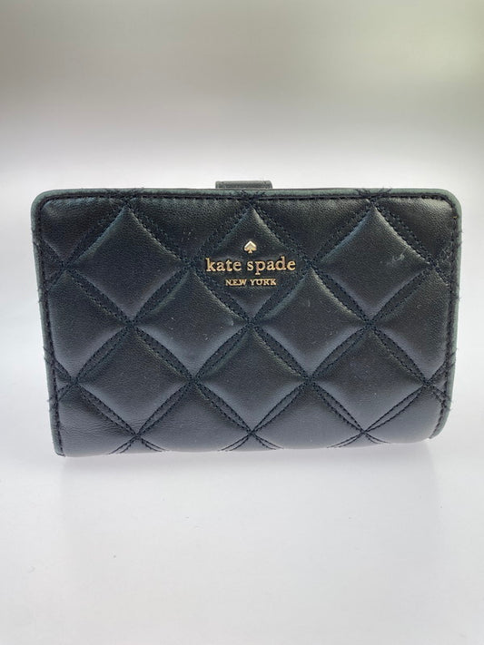 【中古品】【メンズ/レディース】 Kate Spade ケイトスペード KG424 V9M MEDIUM COMPARTMENT BIFOLD WALLET 財布 200-250821-ks-15-min カラー：ブラック 万代Net店