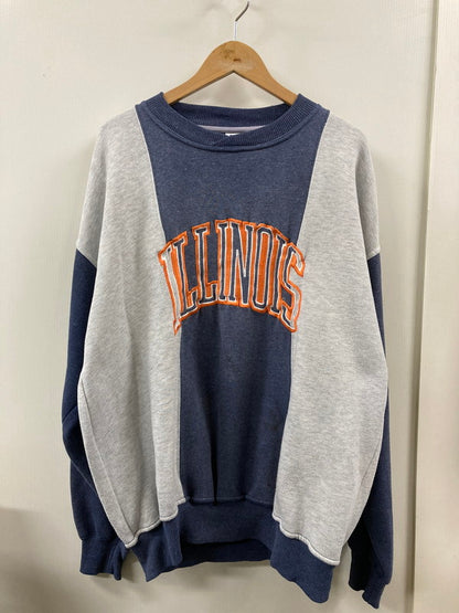 【中古品】【メンズ】 MIDLAND SPORT ミッドランドスポーツ DOCKING CREW SWEAT SHIRT 90S クルー スウェット シャツ トレーナー ジャージ メンズ トップス 146-250822-em-09-min サイズ：XL カラー：グレー/ネイビー 万代Net店