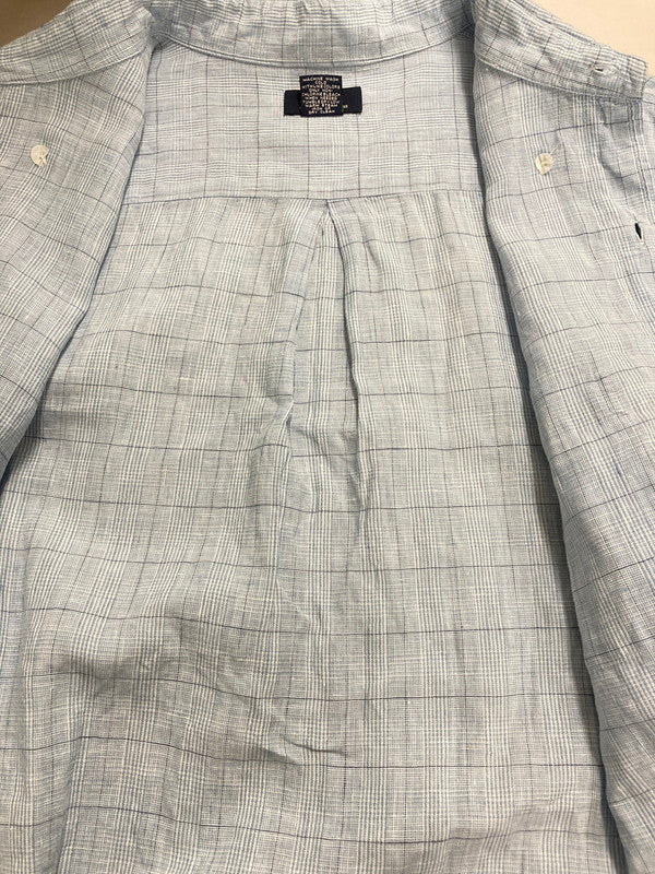 【中古品】【メンズ】 Brooks Brothers ブルックスブラザーズ 346 BD LINEN LS SHIRT ボタンダウン リネン 長袖 シャツ メンズ トップス 146-250822-em-12-min サイズ：XL カラー：サックスブルー 万代Net店