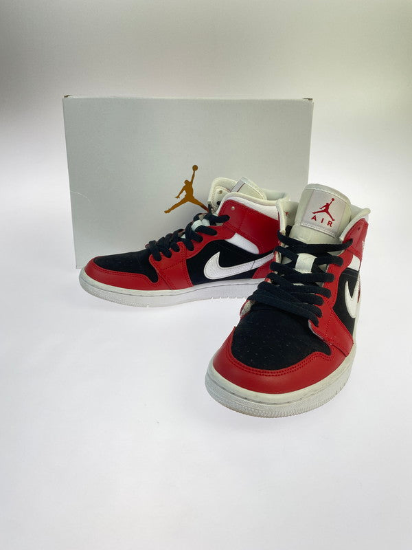 【中古品】【レディース】 NIKE ナイキ BQ6472-601 WOMEN’S AIR JORDAN 1 MID 靴 シューズ スニーカー SNEAKERS 160-250820-ks-01-min サイズ：24.5cm カラー：GYM RED/WHITE‐BLACK 万代Net店