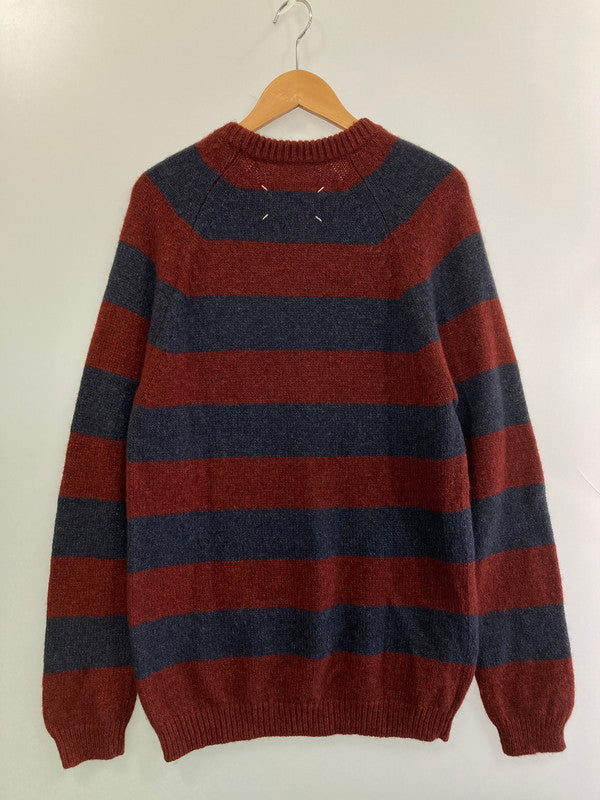 【中古品】【メンズ】 MARTIN MARGIELA マルタンマルジェラ WOOL BORDER L/S KNIT ウール ボーダーニット トップス 141-250823-yn-28-min サイズ：M カラー：ネイビー/ボルドー 万代Net店