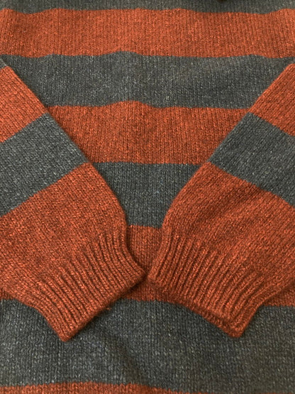 【中古品】【メンズ】 MARTIN MARGIELA マルタンマルジェラ WOOL BORDER L/S KNIT ウール ボーダーニット トップス 141-250823-yn-28-min サイズ：M カラー：ネイビー/ボルドー 万代Net店