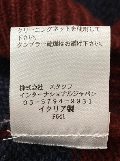 【中古品】【メンズ】 MARTIN MARGIELA マルタンマルジェラ WOOL BORDER L/S KNIT ウール ボーダーニット トップス 141-250823-yn-28-min サイズ：M カラー：ネイビー/ボルドー 万代Net店