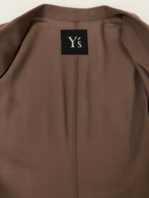 【現状渡し品】 Y'S ワイズ LS ロングスリーブ ロングコート ワンピース YB-J19-102 170-260918-hu-28-min サイズ：サイズ表記不明 カラー：ブラウン 万代Net店