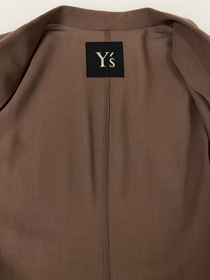 【現状渡し品】 Y'S ワイズ LS ロングスリーブ ロングコート ワンピース YB-J19-102 170-260918-hu-28-min サイズ：サイズ表記不明 カラー：ブラウン 万代Net店