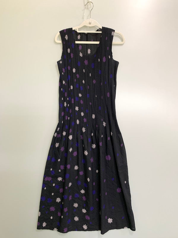 【中古品】【レディース】 ISSEY MIYAKE イッセイミヤケ NS プリーツロングワンピース IM24FH927 銀タグ レディース ノースリーブ 168-250829-em-44-min サイズ：1 カラー：ブラック 万代Net店