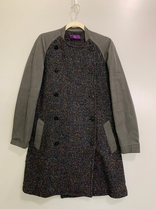 【中古品】【レディース】 Y's ワイズ ダブルブレスト ツイードロングコート YD-C08-811 レディース アウター 168-250829-em-45-min カラー：グレー 万代Net店