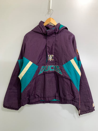 【現状渡し品】【メンズ】 STARTER スターター × NHL 90S MIGHTY DUCKS HALF ZIP JACKET ハーフジップ ジャケット アウター ヴィンテージ 146-260729-AS-4-min サイズ：XL カラー：パープル 万代Net店