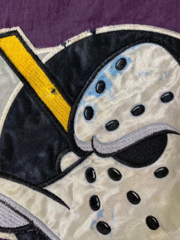【現状渡し品】【メンズ】 STARTER スターター × NHL 90S MIGHTY DUCKS HALF ZIP JACKET ハーフジップ ジャケット アウター ヴィンテージ 146-260729-AS-4-min サイズ：XL カラー：パープル 万代Net店