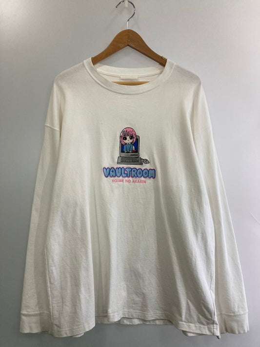 【中古品】【メンズ】 VAULTROOM × AKARIN BIG L/S TEE ボルトルーム ビッグ ロングスリーブ Tシャツ 長袖Tシャツ トップス 142-250823-yn-25-min サイズ：L カラー：ホワイト 万代Net店
