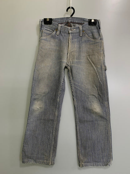 【現状渡し品】【メンズ】 IRON HEART アイアン ハート ヒッコリー ペインター パンツ メンズ ボトムス 156-250829-em-49-min サイズ：W31 カラー：ブルー/ホワイト（ストライプ） 万代Net店