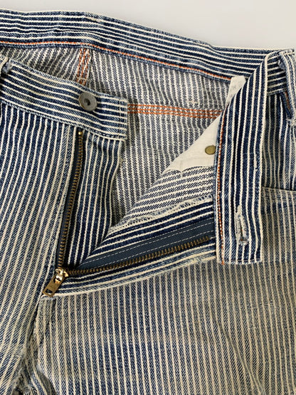 【現状渡し品】【メンズ】 IRON HEART アイアン ハート ヒッコリー ペインター パンツ メンズ ボトムス 156-250829-em-49-min サイズ：W31 カラー：ブルー/ホワイト（ストライプ） 万代Net店