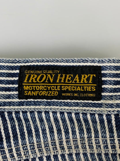 【現状渡し品】【メンズ】 IRON HEART アイアン ハート ヒッコリー ペインター パンツ メンズ ボトムス 156-250829-em-49-min サイズ：W31 カラー：ブルー/ホワイト（ストライプ） 万代Net店