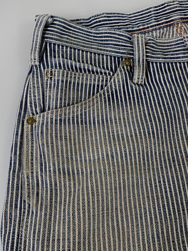 【現状渡し品】【メンズ】 IRON HEART アイアン ハート ヒッコリー ペインター パンツ メンズ ボトムス 156-250829-em-49-min サイズ：W31 カラー：ブルー/ホワイト（ストライプ） 万代Net店