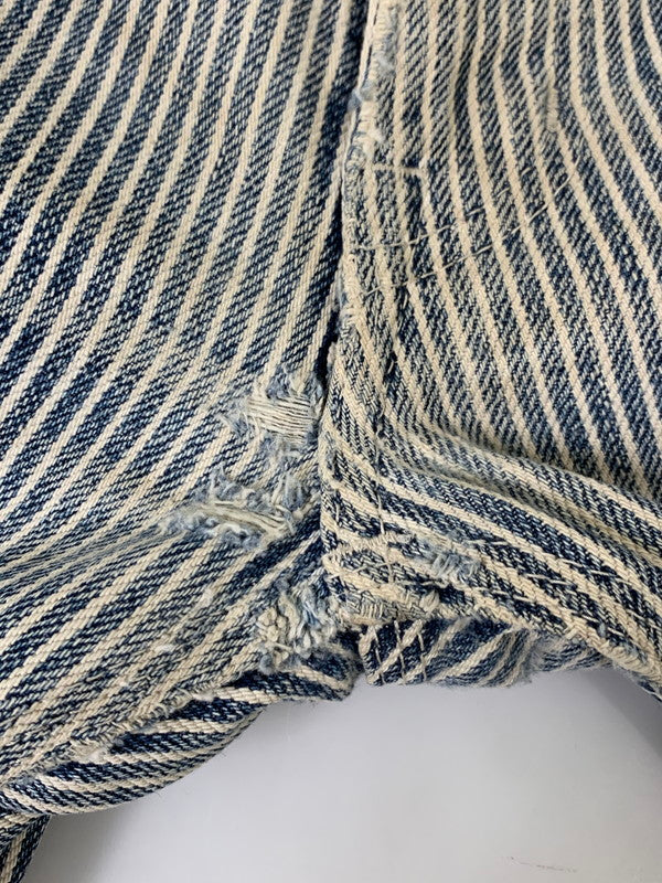 【現状渡し品】【メンズ】 IRON HEART アイアン ハート ヒッコリー ペインター パンツ メンズ ボトムス 156-250829-em-49-min サイズ：W31 カラー：ブルー/ホワイト（ストライプ） 万代Net店