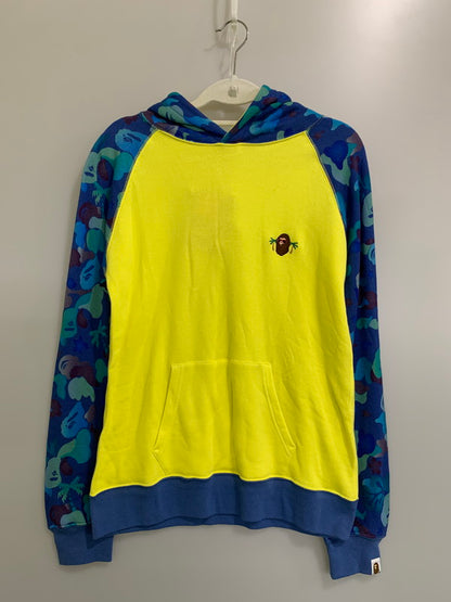 【中古品】【レディース】 A BATHING APE アベイシングエイプ 001PPB302503X PULLOVER HOODIE プルオーバー フーディ レディース パーカー 170-260403-KS-14-min サイズ：S カラー：イエロー/ブルー 万代Net店