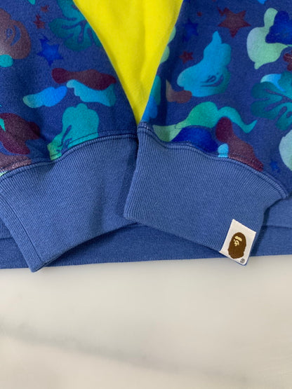 【中古品】【レディース】 A BATHING APE アベイシングエイプ 001PPB302503X PULLOVER HOODIE プルオーバー フーディ レディース パーカー 170-260403-KS-14-min サイズ：S カラー：イエロー/ブルー 万代Net店