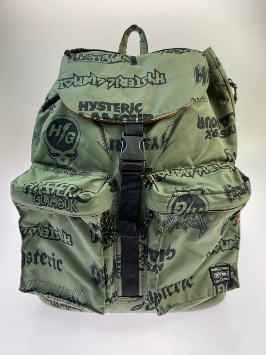 【中古品】【メンズ/レディース】 HYSTERIC GLAMOUR ヒステリックグラマー × PORTER ポーター RUCKSACK リュックサック バックパック カバン デイパック 188-250912-em-08-min カラー：モスグリーン系 万代Net店
