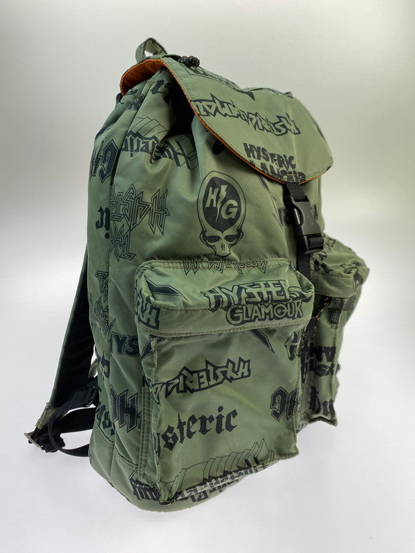 【中古品】【メンズ/レディース】 HYSTERIC GLAMOUR ヒステリックグラマー × PORTER ポーター RUCKSACK リュックサック バックパック カバン デイパック 188-250912-em-08-min カラー：モスグリーン系 万代Net店