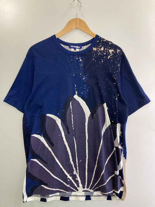 【中古品】【メンズ】 JUNYA WATANABE COMME des GARCONS MAN ジュンヤワタナベコムデギャルソンマン WO-T003 AD2014 SS FLOWER TEE ショートスリーブ 140-250824-AS-31-min サイズ：L カラー：ネイビー 万代Net店