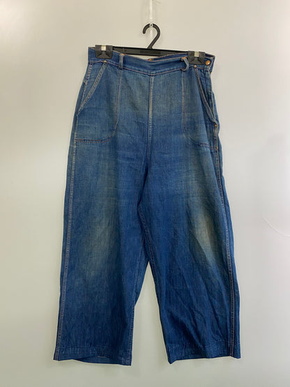 【現状渡し品】【メンズ/レディース】 STOCKTON OF DALLAS ストックトン オブ ダラス DENIM RANCH PANTS 40-50'S デニム ランチ パンツ 40年代〜50年代 ヴィンテージ ワークパンツ 157-250825-em-32-min カラー：インディゴブルー 万代Net店