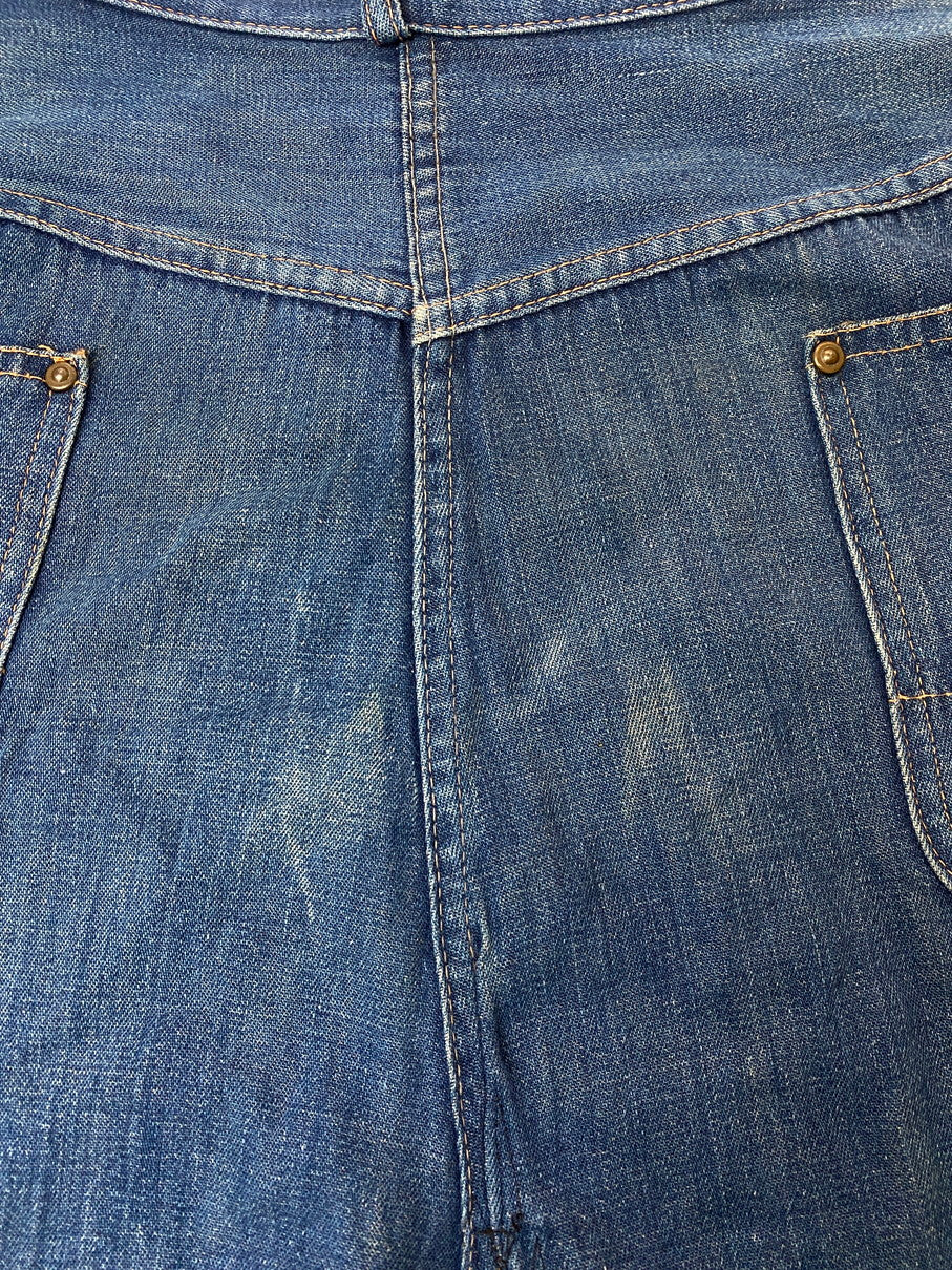 【現状渡し品】【メンズ/レディース】 STOCKTON OF DALLAS ストックトン オブ ダラス DENIM RANCH PANTS 40-50'S デニム ランチ パンツ 40年代〜50年代 ヴィンテージ ワークパンツ 157-250825-em-32-min カラー：インディゴブルー 万代Net店