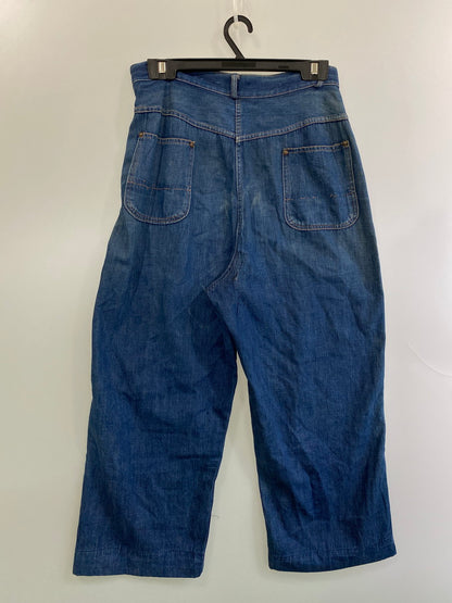 【現状渡し品】【メンズ/レディース】 STOCKTON OF DALLAS ストックトン オブ ダラス DENIM RANCH PANTS 40-50'S デニム ランチ パンツ 40年代〜50年代 ヴィンテージ ワークパンツ 157-250825-em-32-min カラー：インディゴブルー 万代Net店