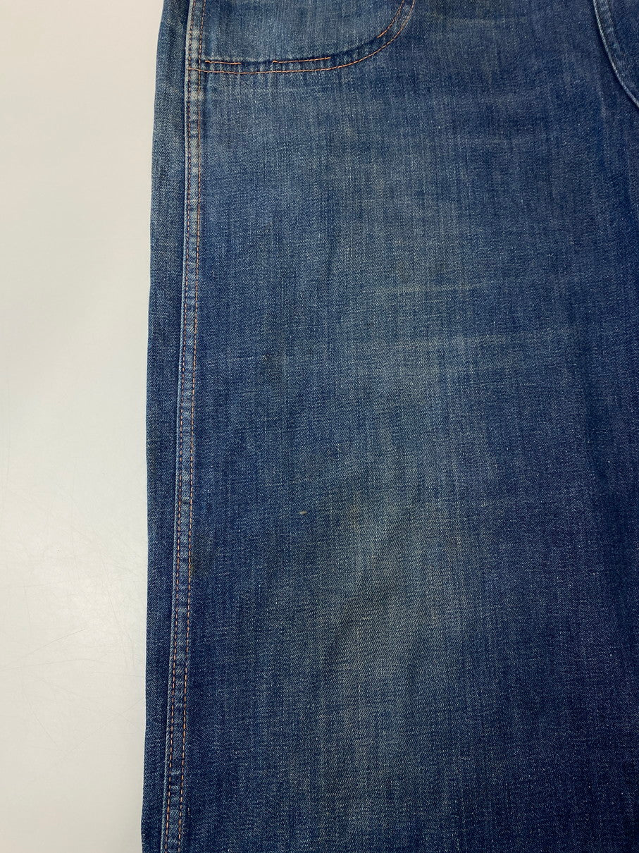 【現状渡し品】【メンズ/レディース】 STOCKTON OF DALLAS ストックトン オブ ダラス DENIM RANCH PANTS 40-50'S デニム ランチ パンツ 40年代〜50年代 ヴィンテージ ワークパンツ 157-250825-em-32-min カラー：インディゴブルー 万代Net店