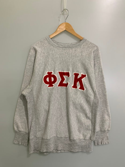 【現状渡し品】【メンズ】 Champion チャンピオン REVERSE WEAVE SWEATSHIRT PHI SIGMA KAPPA 80'S リバースウィーブ スウェットシャツ メンズ トップス トレーナー 146-250829-em-40-min カラー：グレー 万代Net店