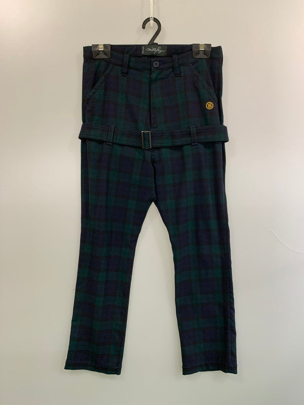 【中古品】【メンズ】 MILKBOY ミルクボーイ タータンチェックボンテージパンツ B12C118 メンズ ボトムス 151-260703-hu-31-min サイズ：S カラー：グリーン/ネイビー（チェック） 万代Net店