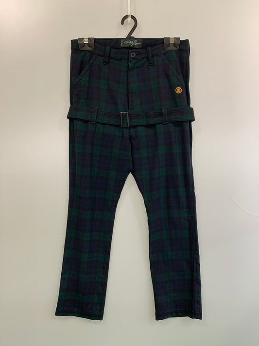【中古品】【メンズ】 MILKBOY ミルクボーイ タータンチェックボンテージパンツ B12C118 メンズ ボトムス 151-260703-hu-31-min サイズ：S カラー：グリーン/ネイビー（チェック） 万代Net店