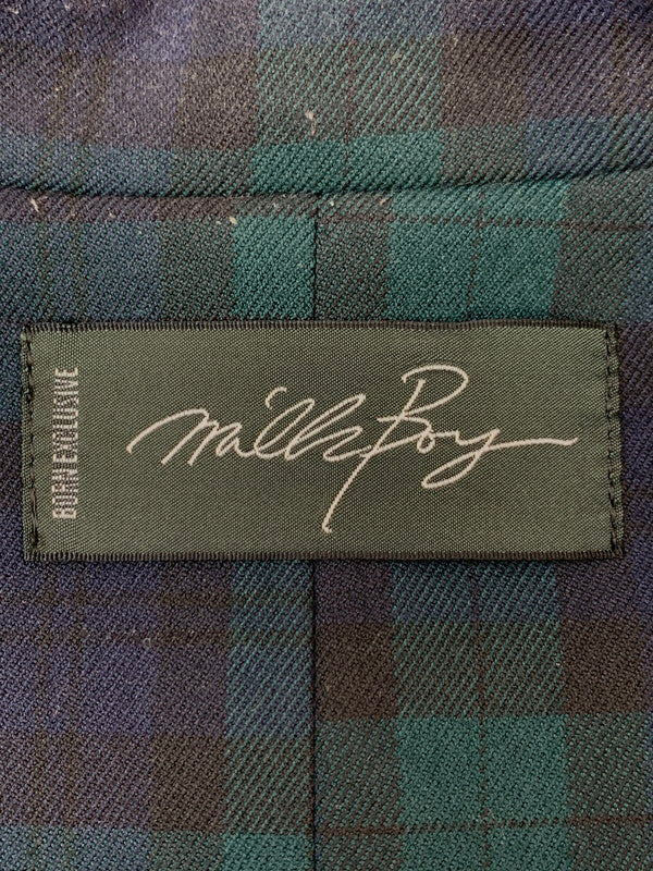 【中古品】【メンズ】 MILKBOY ミルクボーイ タータンチェックテーラードジャケット B12C117 メンズ アウター 140-260703-hu-34-min カラー：グリーン/ネイビー/ブラック（チェック） 万代Net店