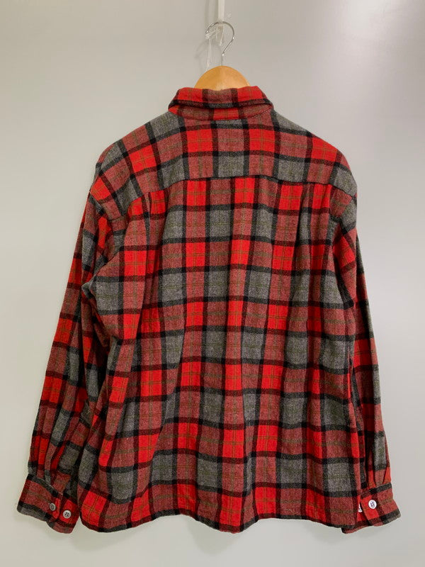 【中古品】【メンズ】 VINTAGE 50's SHADOW CHECK SHIRT ヴィンテージ チェック シャツ 長袖シャツ トップス 146-250828-yn-07-min カラー：レッド/グレー 万代Net店