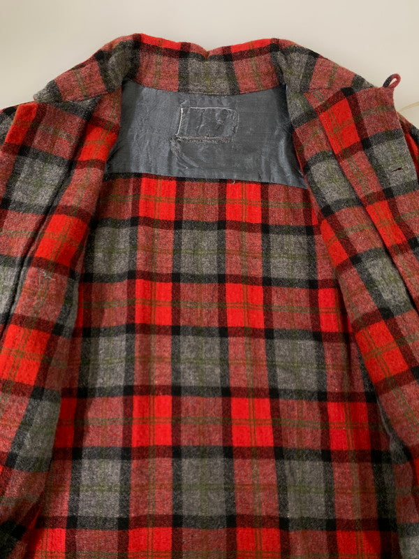 【中古品】【メンズ】 VINTAGE 50's SHADOW CHECK SHIRT ヴィンテージ チェック シャツ 長袖シャツ トップス 146-250828-yn-07-min カラー：レッド/グレー 万代Net店