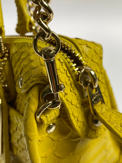 【中古品】【レディース】 COACH コーチ RHYDER 18 EMBOSSED LEATHER CHAIN CROSSBODY 34743 ライダー 18 エンボスド レザーチェーン クロスボディ 鞄 2WAYバッグ 180-250906-kk-04-min カラー：イエロー 万代Net店