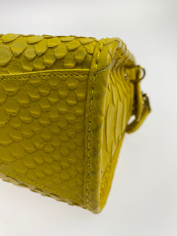 【中古品】【レディース】 COACH コーチ RHYDER 18 EMBOSSED LEATHER CHAIN CROSSBODY 34743 ライダー 18 エンボスド レザーチェーン クロスボディ 鞄 2WAYバッグ 180-250906-kk-04-min カラー：イエロー 万代Net店