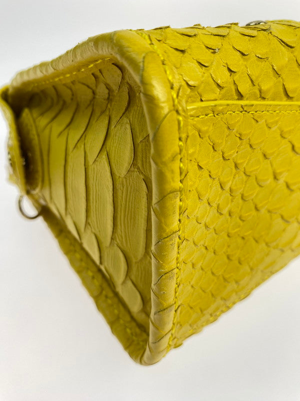 【中古品】【レディース】 COACH コーチ RHYDER 18 EMBOSSED LEATHER CHAIN CROSSBODY 34743 ライダー 18 エンボスド レザーチェーン クロスボディ 鞄 2WAYバッグ 180-250906-kk-04-min カラー：イエロー 万代Net店