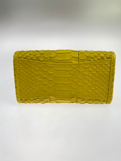 【中古品】【レディース】 COACH コーチ RHYDER 18 EMBOSSED LEATHER CHAIN CROSSBODY 34743 ライダー 18 エンボスド レザーチェーン クロスボディ 鞄 2WAYバッグ 180-250906-kk-04-min カラー：イエロー 万代Net店